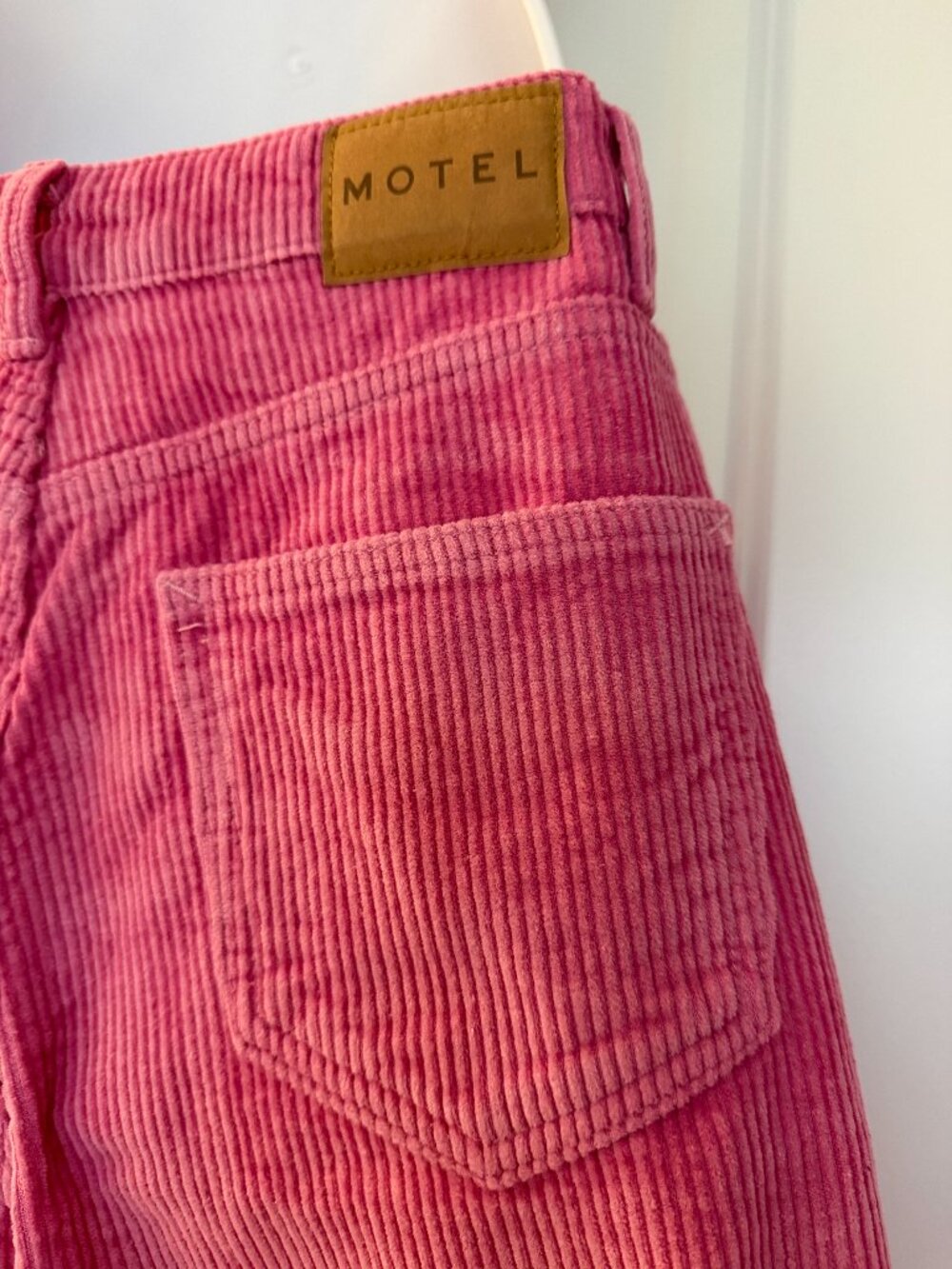 Motel Rocks Parallel Trouser in Corduroy Bubblegum Pink - XS/33L